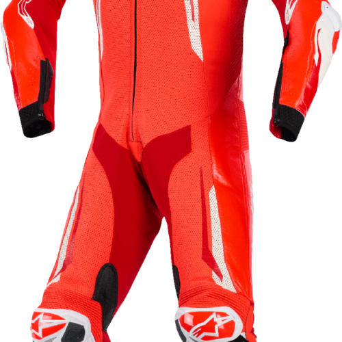 SUIT GP TECH V5 RED FLUO/BRGHT RED/WHT 58